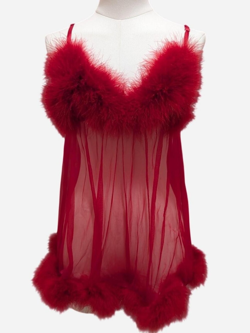 90s Fredericks of Hollywood Maribou Feather Slip Dress (XS-XL)‼️Open to Offers